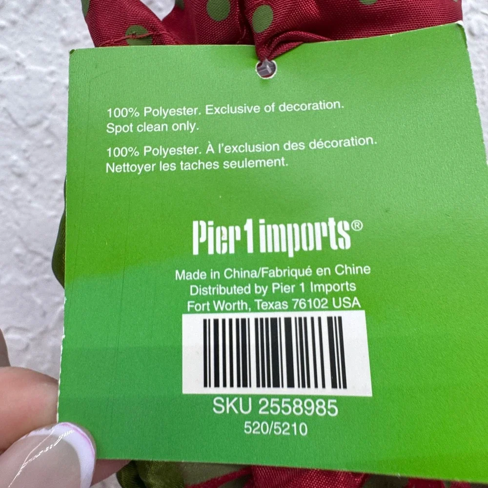 Pier 1 Imports Christmas Table Leg Covers Elf Boots Red Green Set of 2 NWT‎